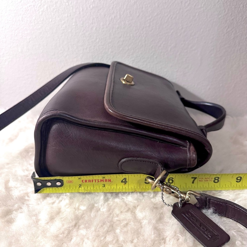 Vintage Coach Court Bag - Mahogany Brown Leather Crossbody 9870 - Picture 9 of 13